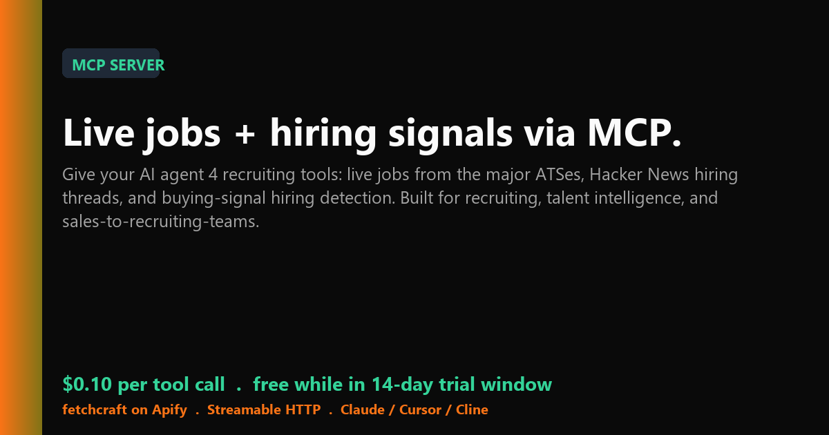 Jobs & ATS MCP Server - Greenhouse, Lever, Ashby, HN Hiring